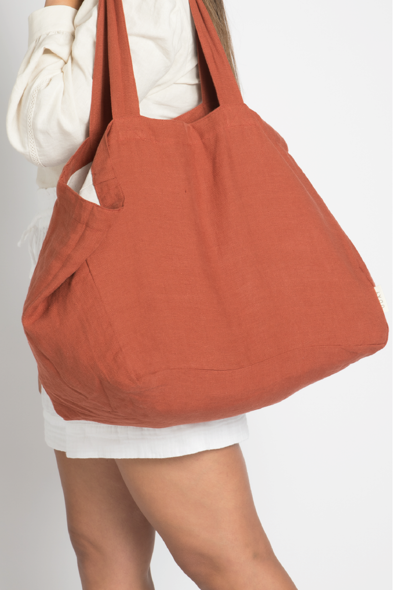 Linen Tote Bag | Rust